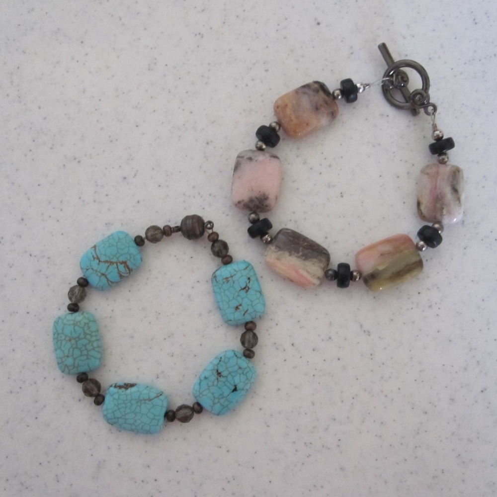 Polished stone bracelets